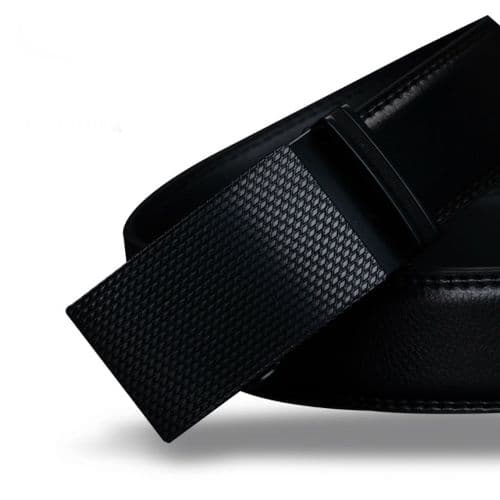Belt Men's Black Genuine-Leather Cowskin Mens Business Belts Auto Buckle - Zabardo