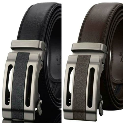 Belt Men's Cowskin Leather Mens Dress Belts Business Auto Buckle Zabardo