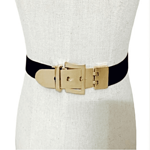 Belt Women's Elastic Belts Black Trendy Gold Pin Buckle Fashion Club Zabardo