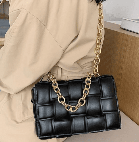 Handbag Luxury  Style  Women's Bags Woven  Gold Chains Shoulder Bag Zabardo